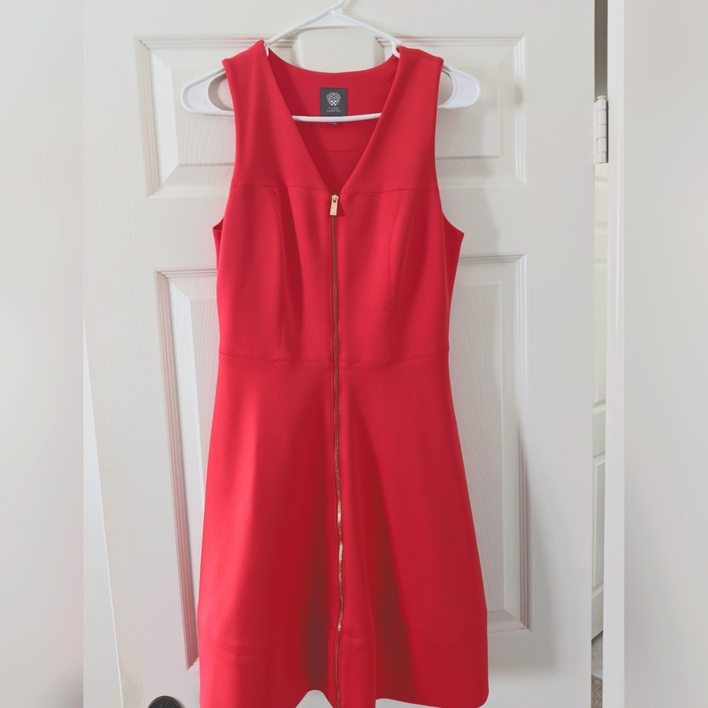 Coral midi cocktail dress